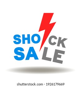 Shock-Verkauf mit Blitz-Vektorsymbol. Preisermäßigung Sonderangebot Symbol.