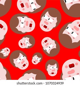 Shock seamless pattern. Panic people background. mental jolt and fear ornament