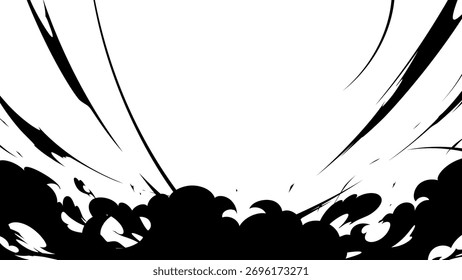 Schock-Rauch-Effekt Silhouette Hintergrund Illustration_16:9