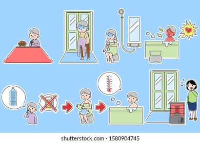 shock from the temperature change(woman)