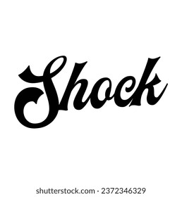 shock text on white background.