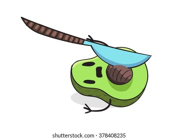 Shocked Avocado vector illustration