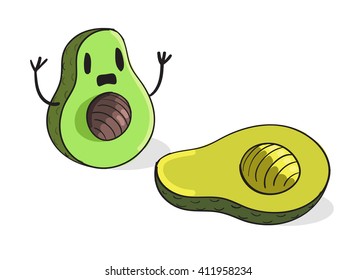 Shocked Avocado vector illustration