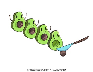 Shocked Avocado vector illustration