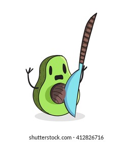 Shocked Avocado vector illustration