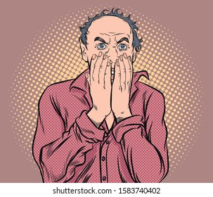 Shocked business people.Pop art retro vector illustration vintage kitsch drawing