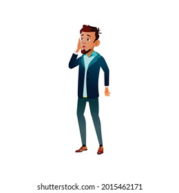 shocked businessman look at trade market collapse in prices cartoon vector. shocked businessman look at trade market collapse in prices character. isolated flat cartoon illustration