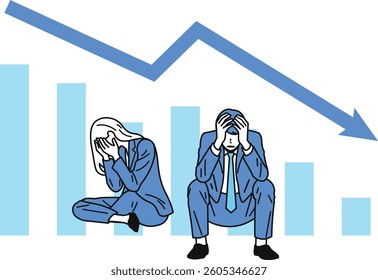  Shocked Businessperson Illustration Set. Businesspeople reacting to failure, stress, or conflict. Perfect for presentations, websites, and materials on business struggles or emotional moments.