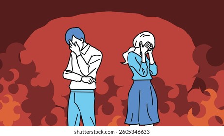  Shocked Businessperson Illustration Set. Businesspeople reacting to failure, stress, or conflict. Perfect for presentations, websites, and materials on business struggles or emotional moments.