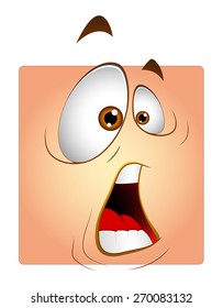 Shocked Cartoon Box Smiley