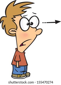 Shocked cartoon boy