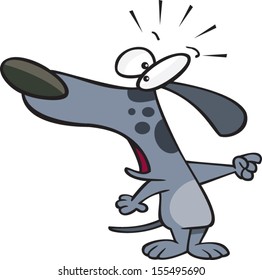 Shocked Cartoon Dog Pointing