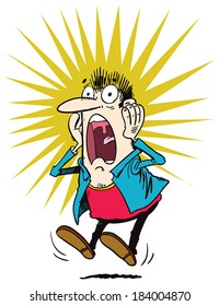 Shocked Cartoon Man Stock Vector (Royalty Free) 184004870 | Shutterstock