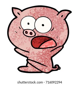 shocked cartoon pig sitting down