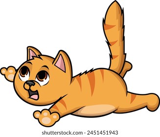 Ilustración vectorial al caerse gato impactado