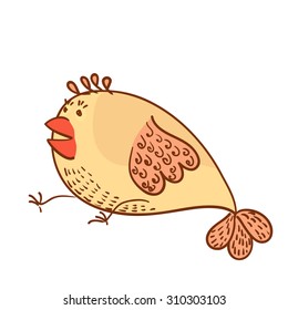 shocked chicken on white background vector illustration