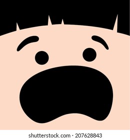 Shocked Chinese boy face
