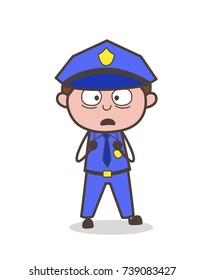 Shocked Comic Officer Character