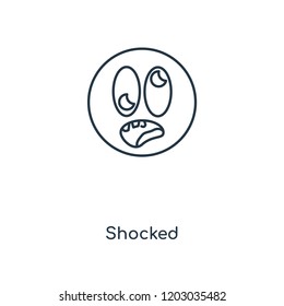 Shocked concept line icon. Linear Shocked concept outline symbol design. This simple element illustration can be used for web and mobile UI/UX.