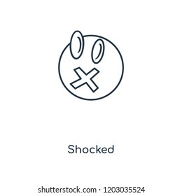 Shocked concept line icon. Linear Shocked concept outline symbol design. This simple element illustration can be used for web and mobile UI/UX.