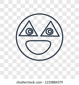 Shocked concept vector linear icon isolated on transparent background, Shocked concept transparency concept in outline style