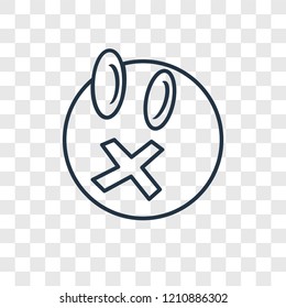 Shocked concept vector linear icon isolated on transparent background, Shocked concept transparency concept in outline style