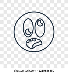 Shocked concept vector linear icon isolated on transparent background, Shocked concept transparency concept in outline style