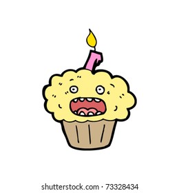 shocked cupcake cartoon