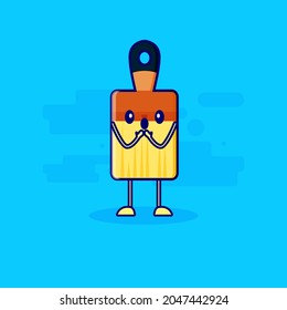 shocked cute brush character mascot