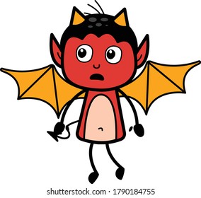 Shocked Devil Cartoon Vector Illustration