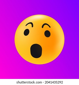 Shocked Emoji. Astonished Face Reaction in Social Media Texting. Isolated Element. Vector illustration