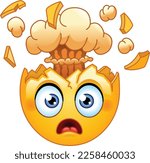 Shocked emoji emoticon face with exploding head 