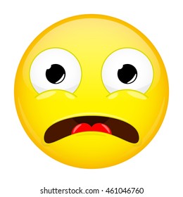 Shocked emoji. Fear emotion. Vector illustration smile icon.