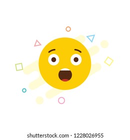 Shocked emoji icon design vector
