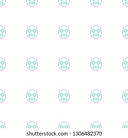 shocked emoji icon pattern seamless white background. Editable line shocked emoji icon. shocked emoji icon pattern for web and mobile.