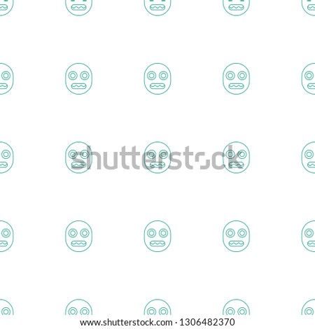 shocked emoji icon pattern seamless white background. Editable line shocked emoji icon. shocked emoji icon pattern for web and mobile.