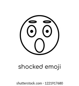 shocked emoji icon. Trendy modern flat linear vector shocked emoji icon on white background from thin line Emoji collection, outline vector illustration