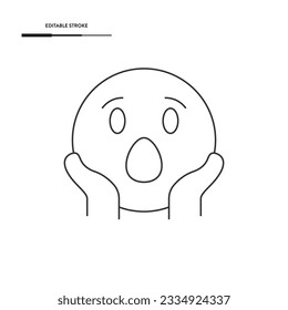 Shocked Emoji Icon Vector Design.