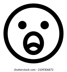 Shocked Emoticon Icon Black Color Stock Vector (Royalty Free ...