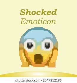 Shocked Emoticon with retro game style