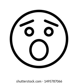 shocked expression icon with 64 px base and outline style. Suitable for website design, logo, app and ui.