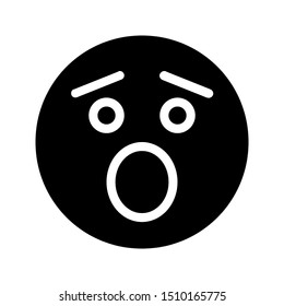 shocked expression icon with glyph style and 64 px base. Suitable for website design, logo, app and ui.