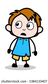 Shocked Expression - School Boy Cartoon Character Vector Illustration