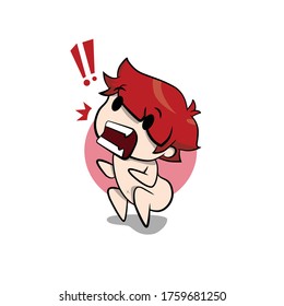 
Shocked expression of vector illustration characters