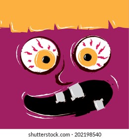 Shocked face cartoon character