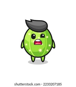the shocked face of the cute cactus mascot , cute style design for t shirt, sticker, logo element