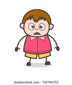 Shocked Face - Cute Cartoon Fat Kid Illustration