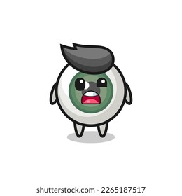 the shocked face of the cute eyeball mascot , cute style design for t shirt, sticker, logo element