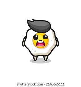 the shocked face of the cute fried egg mascot , cute style design for t shirt, sticker, logo element