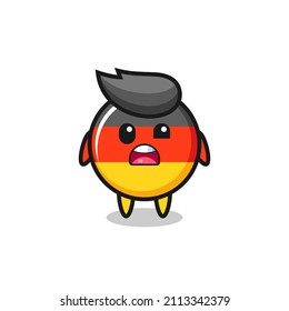 the shocked face of the cute germany flag badge mascot , cute style design for t shirt, sticker, logo element